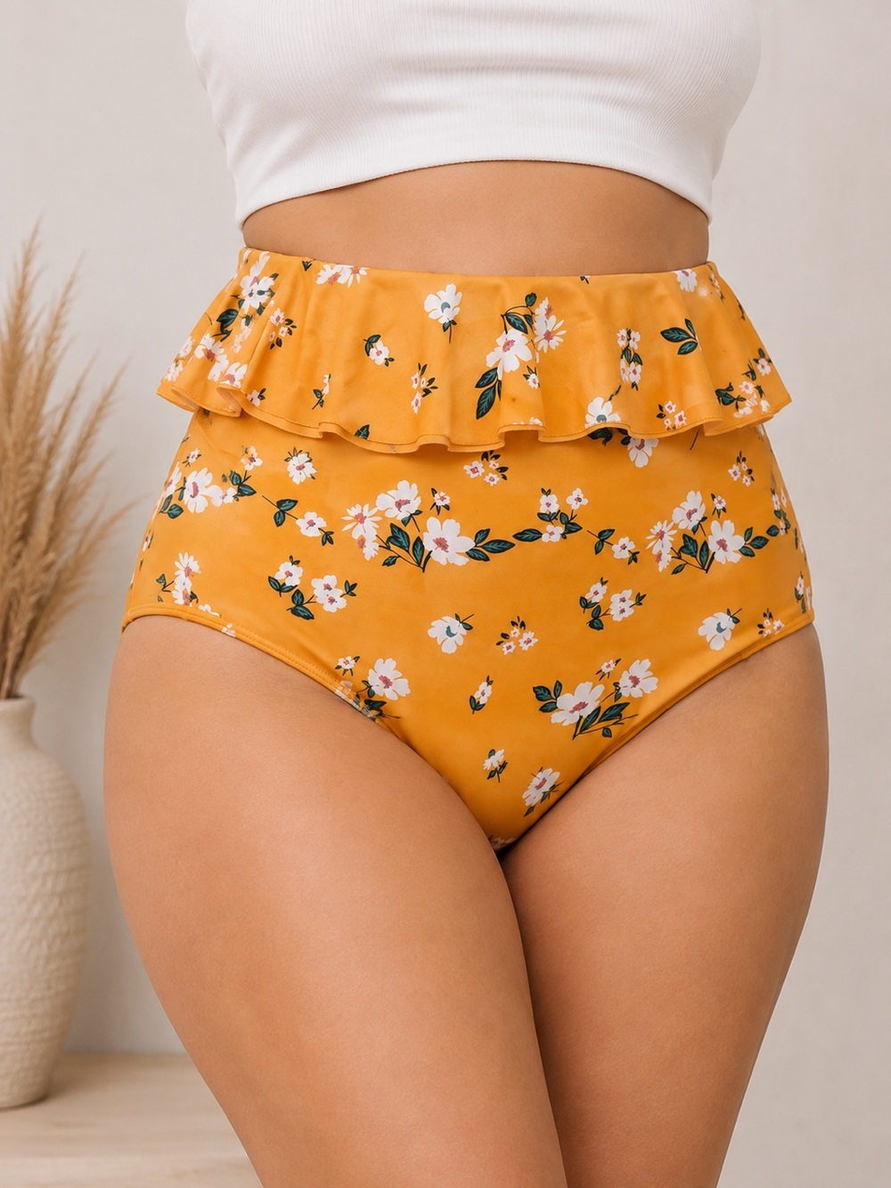 Coral Reef Women's XL 14/16 Cabana Reversible Bathing Suit Bottom Mango/Floral